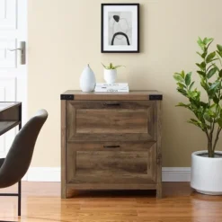 Rustic Oak 2-Drawer Wood File Cabinet-Kirkland's Home Fashion