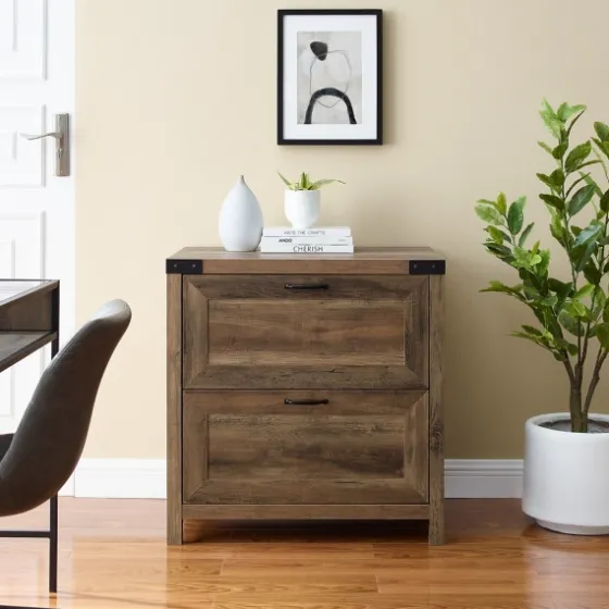 Rustic Oak 2-Drawer Wood File Cabinet-Kirkland's Home Fashion