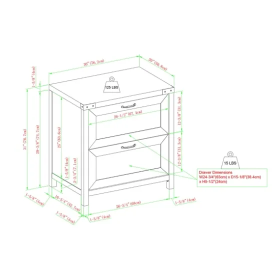 Rustic Oak 2-Drawer Wood File Cabinet-Kirkland's Home Fashion