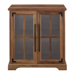 Rustic Oak Finish Window Pane Cabinet-Kirkland's Home New