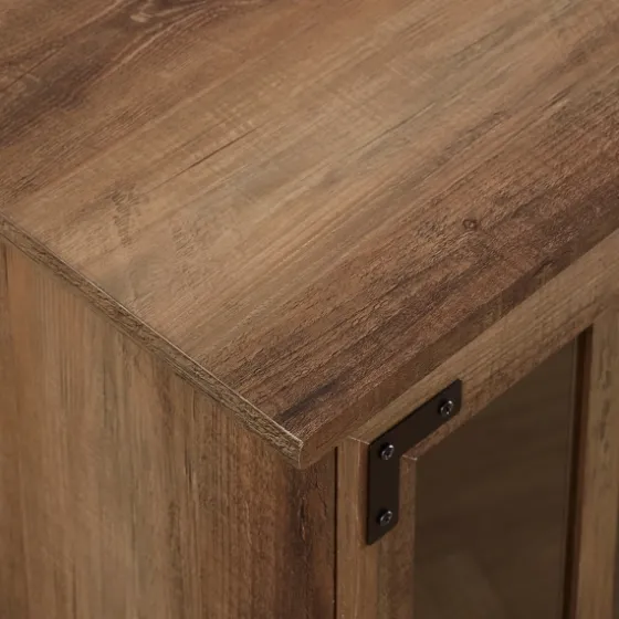 Rustic Oak Finish Window Pane Cabinet-Kirkland's Home New
