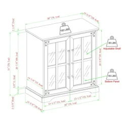 Rustic Oak Finish Window Pane Cabinet-Kirkland's Home New