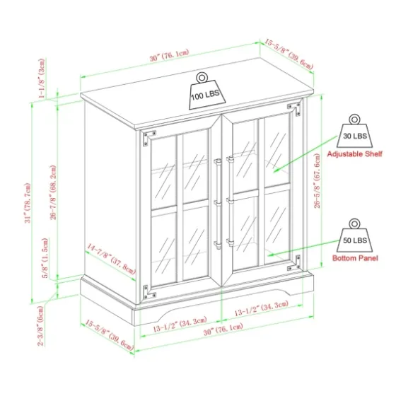 Rustic Oak Finish Window Pane Cabinet-Kirkland's Home New