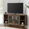 Rustic Oak Glass Door Corner Tv Stand-Kirkland's Home Store