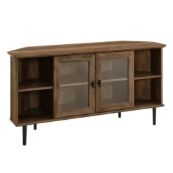 Rustic Oak Glass Door Corner Tv Stand-Kirkland's Home Store