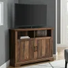 Rustic Oak Grooved Door Corner Tv Stand-Kirkland's Home Sale