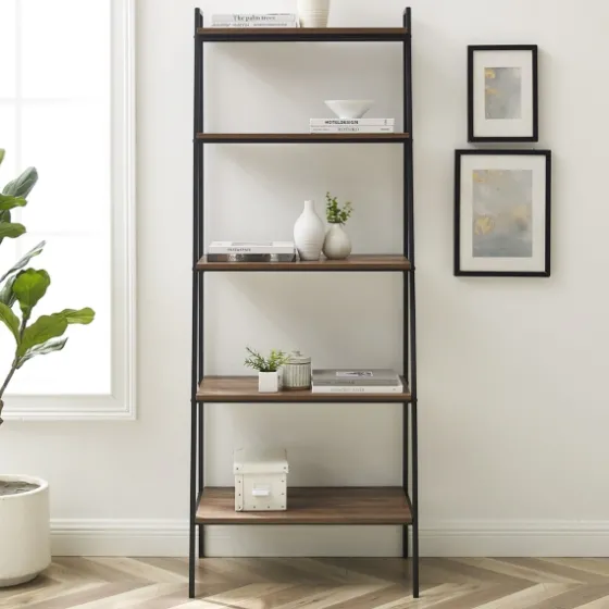 Rustic Oak Industrial Ladder Bookshelf-Kirkland's Home Online