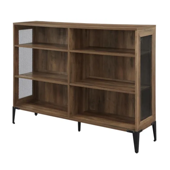 Rustic Oak Mesh Accent Bookshelf-Kirkland's Home Online