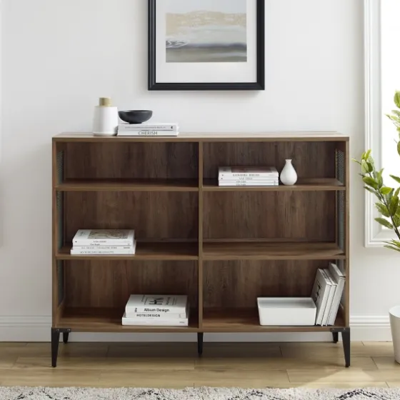 Rustic Oak Mesh Accent Bookshelf-Kirkland's Home Online