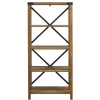 Rustic Oak Metal X Frame Back Bookshelf-Kirkland's Home New