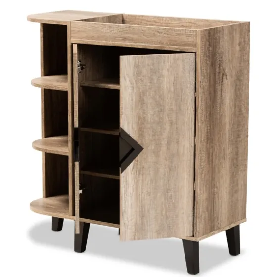 Rustic Oak Open Shoe Storage Cabinet-Kirkland's Home Discount