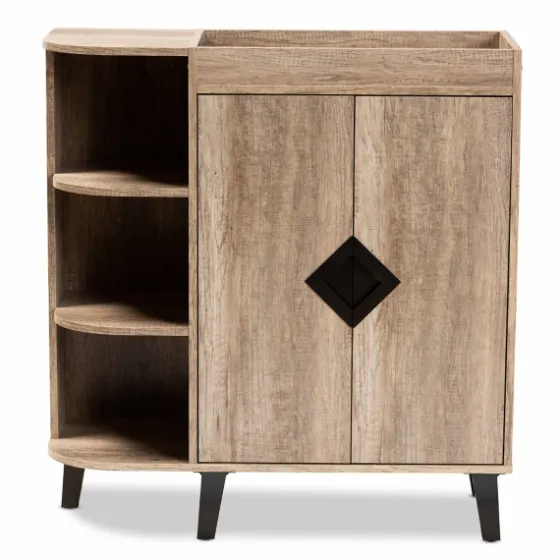 Rustic Oak Open Shoe Storage Cabinet-Kirkland's Home Discount
