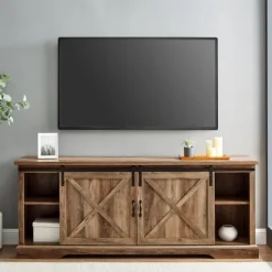 Rustic Oak Sliding Barn Door Tv Stand-Kirkland's Home Cheap