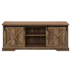 Rustic Oak Sliding Barn Door Tv Stand-Kirkland's Home Cheap