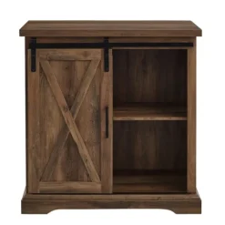 Rustic Oak Sliding Barn Door Cabinet-Kirkland's Home Outlet
