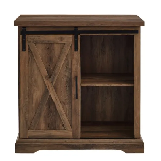 Rustic Oak Sliding Barn Door Cabinet-Kirkland's Home Outlet