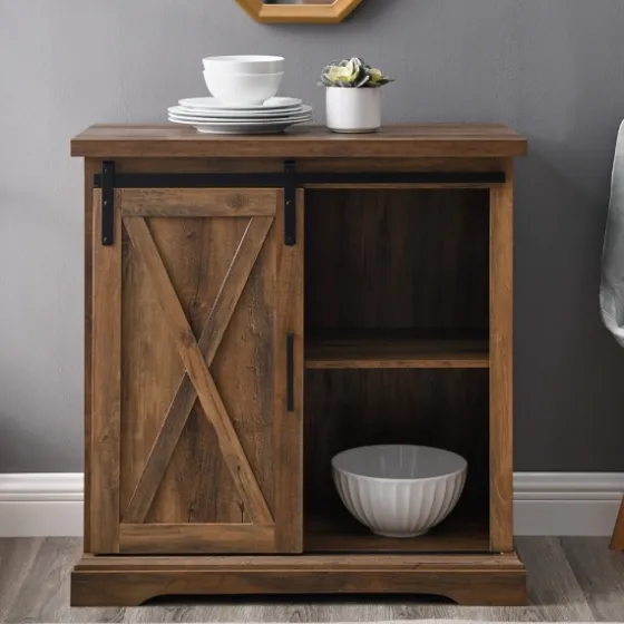 Rustic Oak Sliding Barn Door Cabinet-Kirkland's Home Outlet