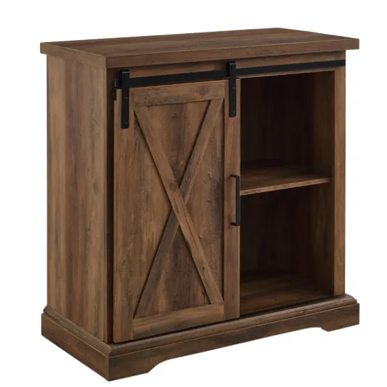 Rustic Oak Sliding Barn Door Cabinet-Kirkland's Home Outlet