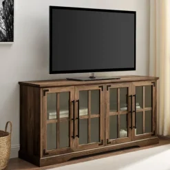 Rustic Oak Window 4-Door Tv Stand-Kirkland's Home Flash Sale