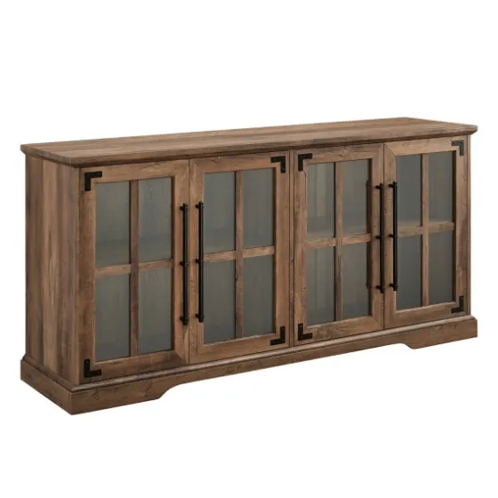 Rustic Oak Window 4-Door Tv Stand-Kirkland's Home Flash Sale