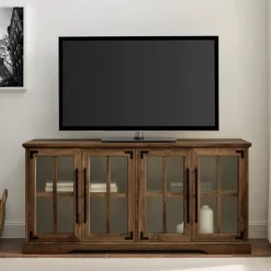 Rustic Oak Window 4-Door Tv Stand-Kirkland's Home Flash Sale