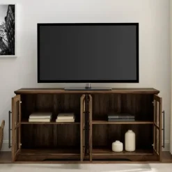 Rustic Oak Window 4-Door Tv Stand-Kirkland's Home Flash Sale