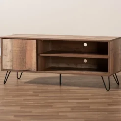 Rustic Oak Wood Tv Stand-Kirkland's Home Flash Sale