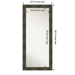 Rustic Rail Charred Framed Mirror, 30X66 In.-Kirkland's Home Sale