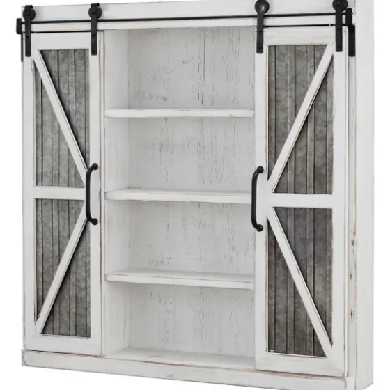 Rustic Sliding Metal Door Cabinet-Kirkland's Home Outlet