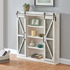 Rustic Sliding Metal Door Cabinet-Kirkland's Home Outlet