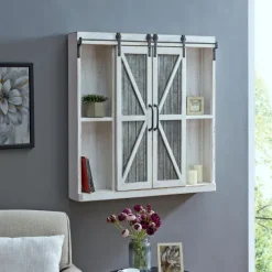 Rustic Sliding Metal Door Cabinet-Kirkland's Home Outlet