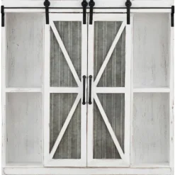 Rustic Sliding Metal Door Cabinet-Kirkland's Home Outlet