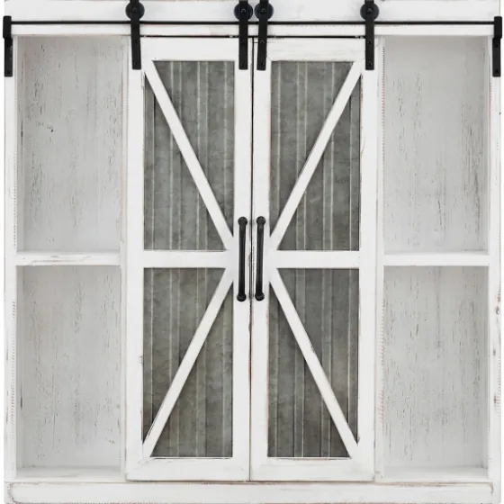 Rustic Sliding Metal Door Cabinet-Kirkland's Home Outlet
