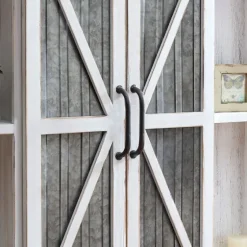 Rustic Sliding Metal Door Cabinet-Kirkland's Home Outlet