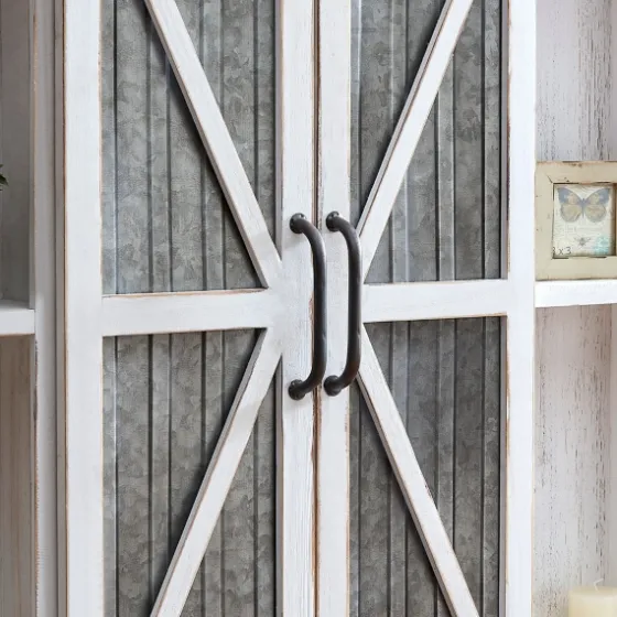Rustic Sliding Metal Door Cabinet-Kirkland's Home Outlet