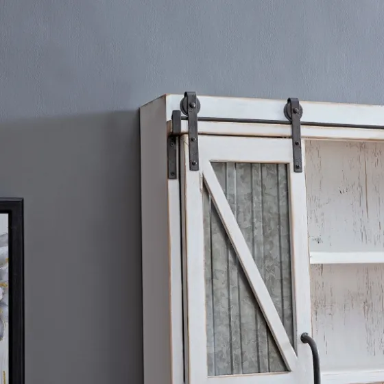 Rustic Sliding Metal Door Cabinet-Kirkland's Home Outlet