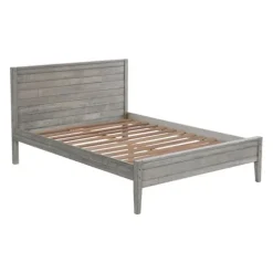 Rustic Smoke Wood Panel Full Bed Frame-Kirkland's Home Sale
