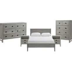 Rustic Smoke Wood Panel Full Bed Frame-Kirkland's Home Sale