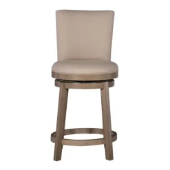 Rustic Taupe Upholstered Swivel Counter Stool-Kirkland's Home Best
