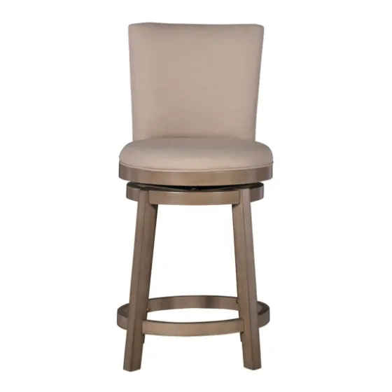 Rustic Taupe Upholstered Swivel Counter Stool-Kirkland's Home Best
