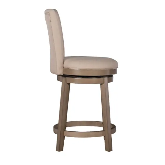 Rustic Taupe Upholstered Swivel Counter Stool-Kirkland's Home Best