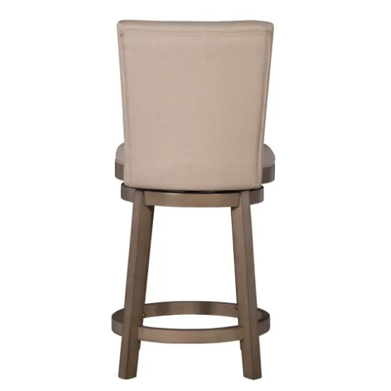 Rustic Taupe Upholstered Swivel Counter Stool-Kirkland's Home Best