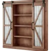 Rustic Walnut Sliding Metal Door Cabinet-Kirkland's Home Cheap
