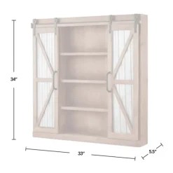 Rustic Walnut Sliding Metal Door Cabinet-Kirkland's Home Cheap