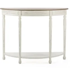Rustic White Half Moon Console Table-Kirkland's Home Hot