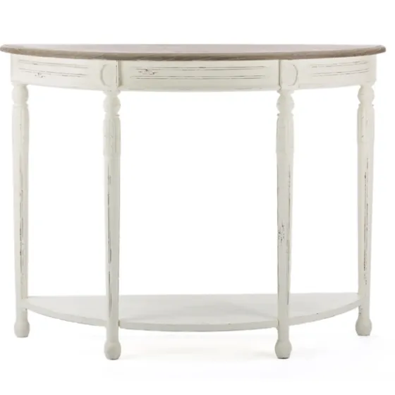 Rustic White Half Moon Console Table-Kirkland's Home Hot