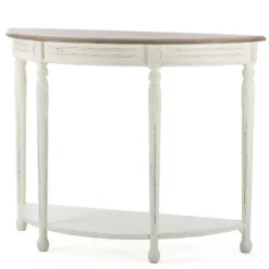 Rustic White Half Moon Console Table-Kirkland's Home Hot