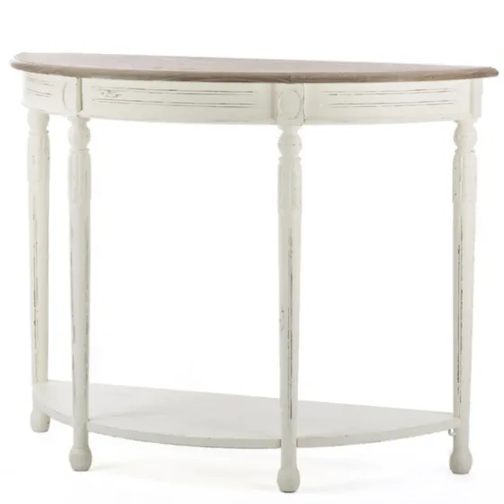 Rustic White Half Moon Console Table-Kirkland's Home Hot