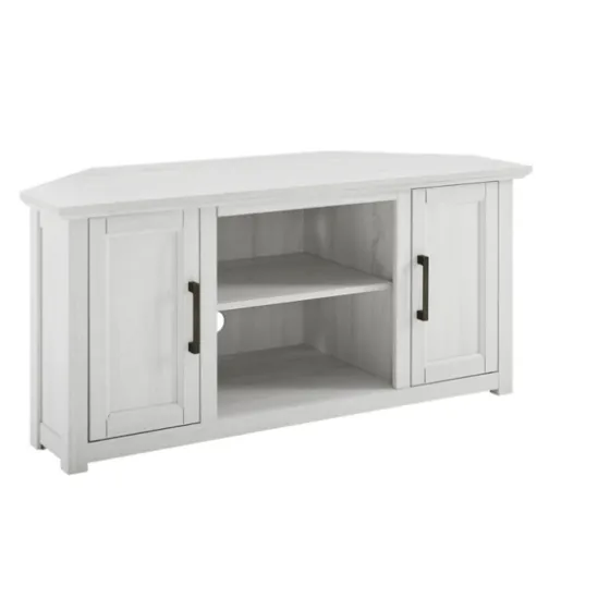 Rustic White Katy-Corner Tv Stand-Kirkland's Home Hot
