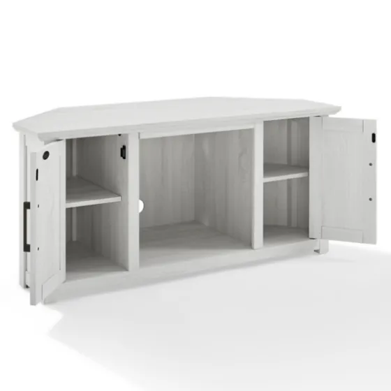 Rustic White Katy-Corner Tv Stand-Kirkland's Home Hot